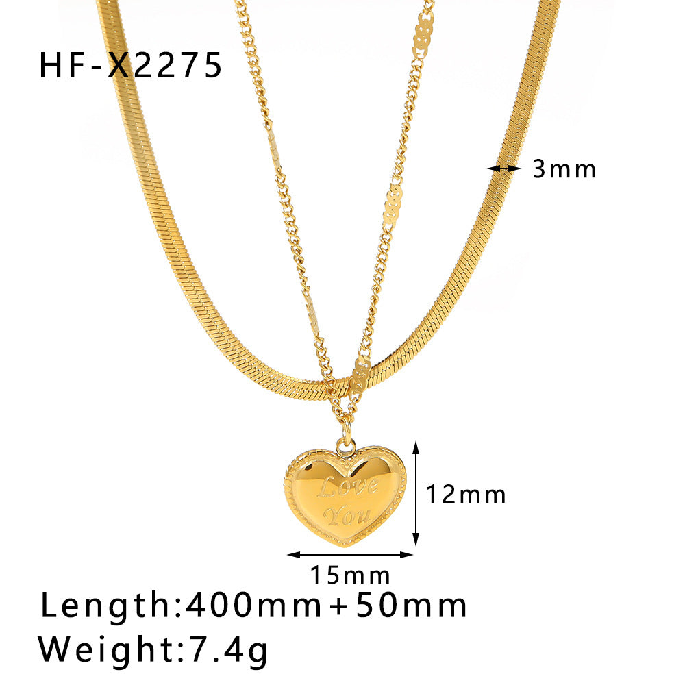 Wholesale Simple Style Special-shaped Heart Drop Zircon Lava Necklaces